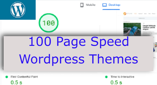 100 page speed wordpress themes